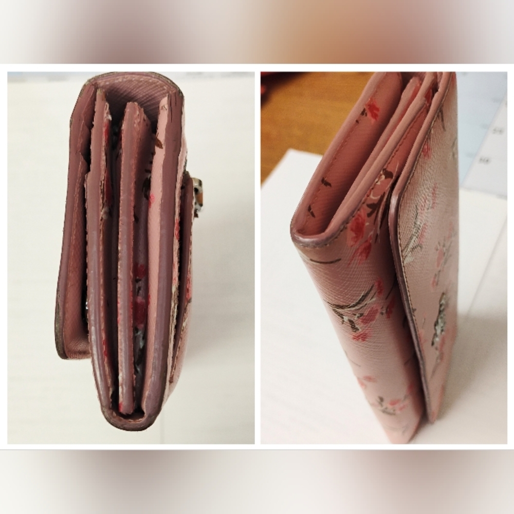 2FER Prada Long Wallet & Card Holder - Pink Floral - Picture 10 of 16